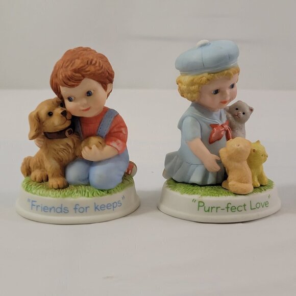 AVON Tender Memories Porcelain Dog & Cat Friends - Picture 1 of 16
